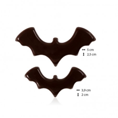 2091128 CHAUVE SOURIS EN CHOCOLAT NOIR 50X25 & 39X20MM 150 PCES