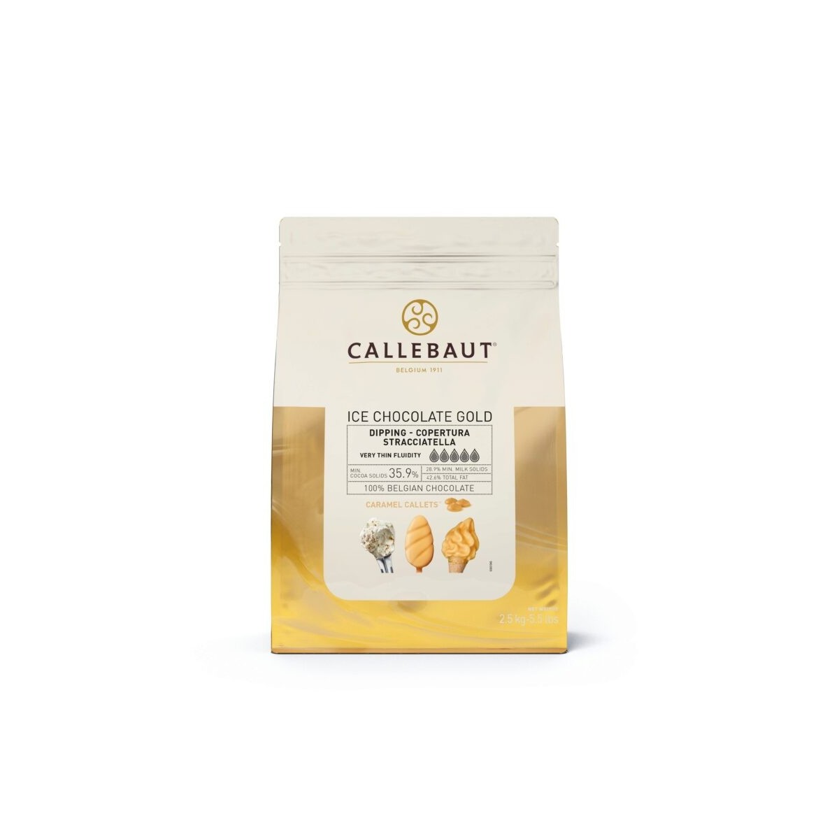 CALLEBAUT ICE-42-GOLD-552 CHOCOLADE GOLD 2.5KGKG