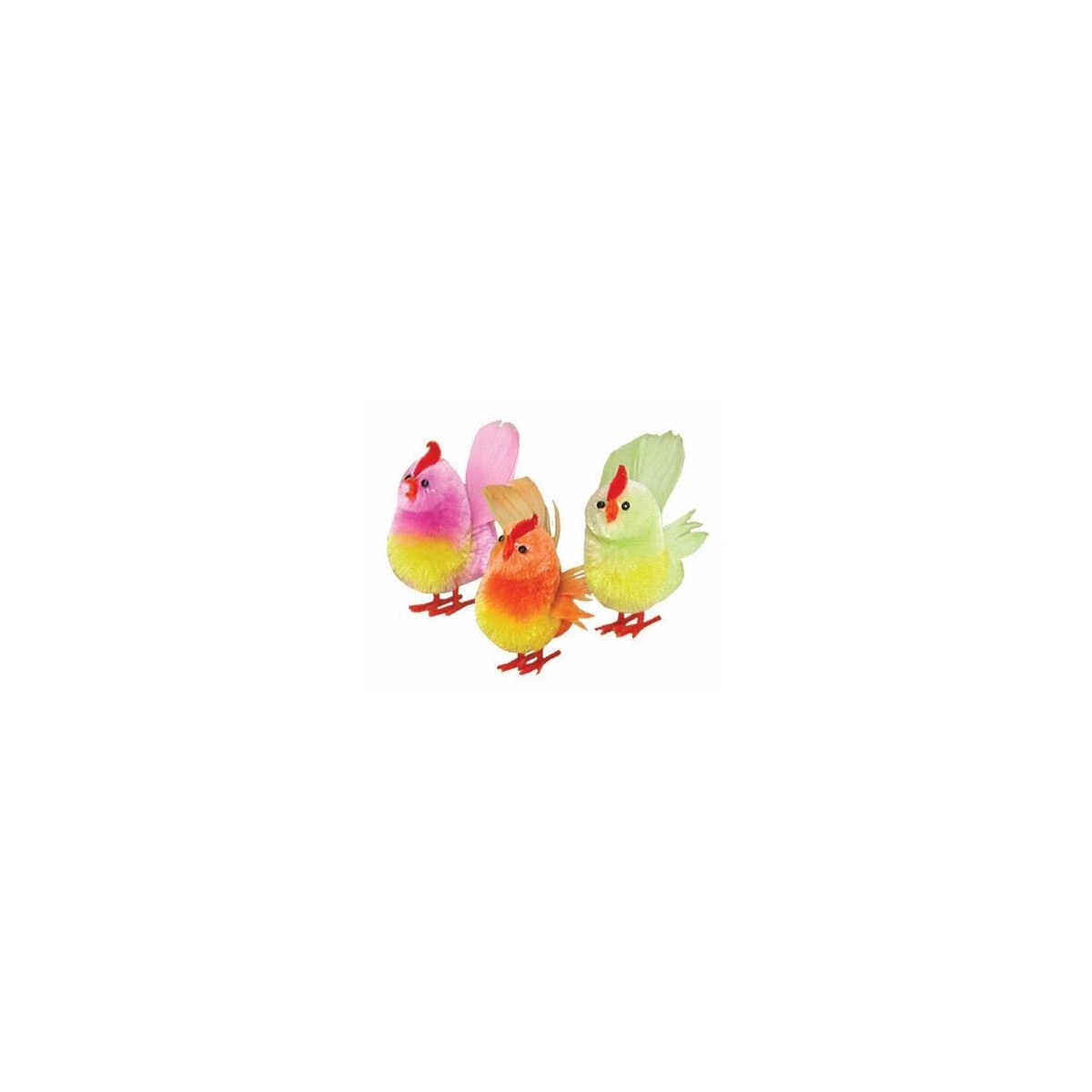 POUSSINS PLUMES MULTICOLORES 4 CM18 PCES