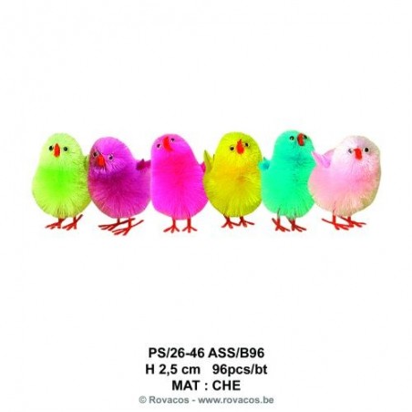 MINI-POUSSINS POMPON MULTICOLORES 2,5CM96 PCES