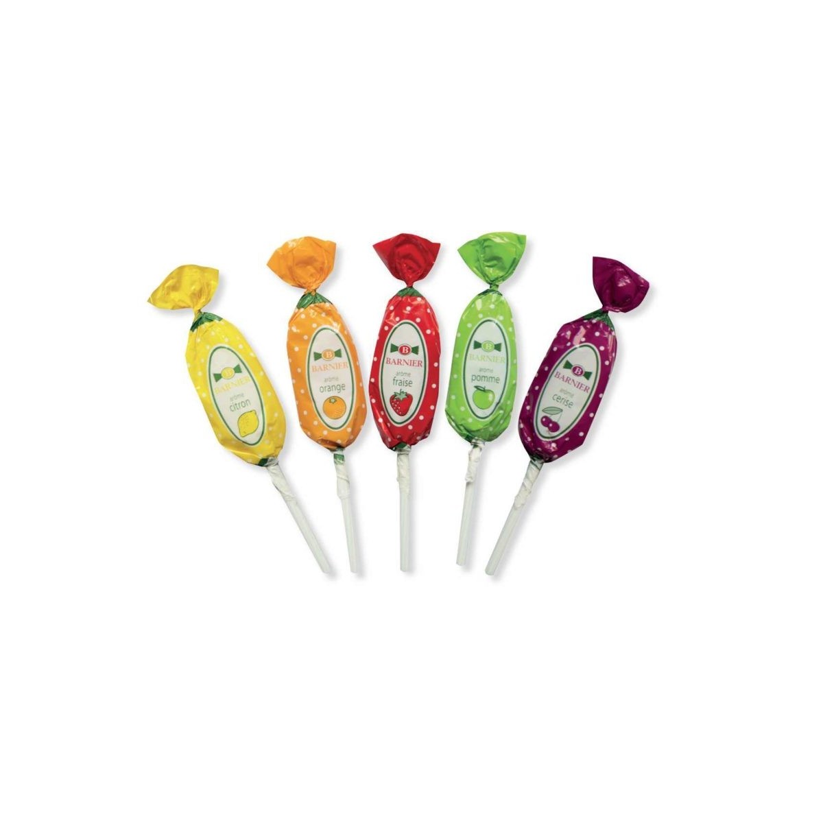 BARNIER ASSORTED FRUIT LOLLIPOPS IN BULK 200 PIECES - 3KG  BAG