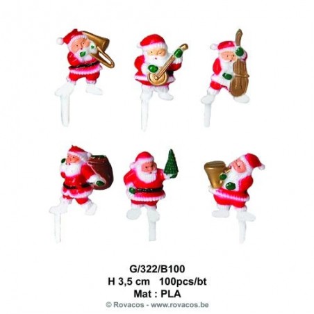 ASSORTIMENT PÈRE NOEL MUSIC 6ASS 31MM100PCES