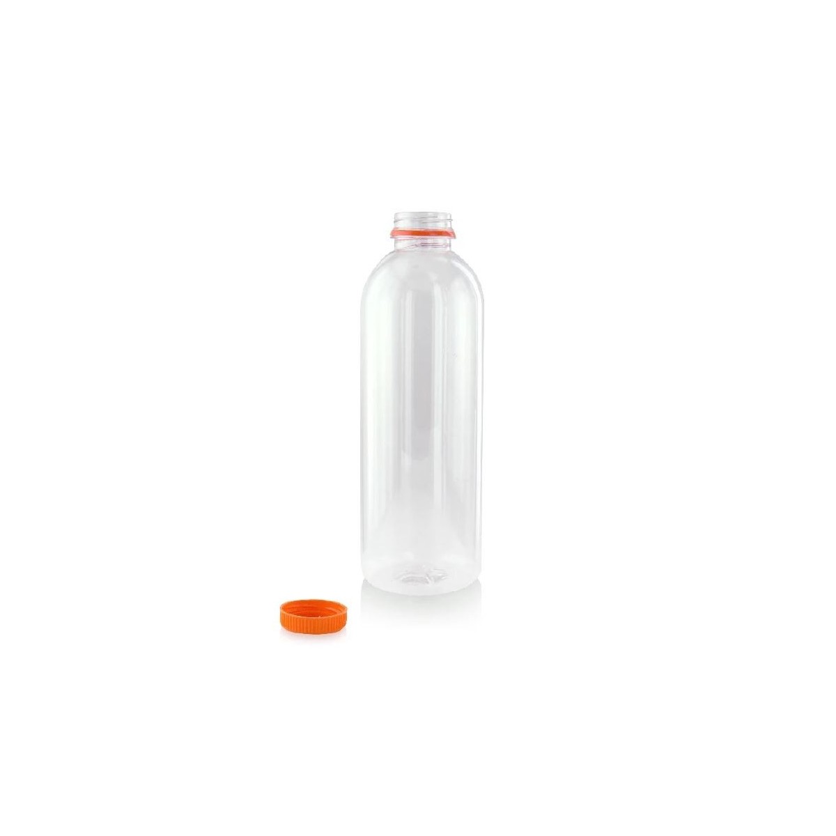 PLASTIC BOTTLE ORANGE CAP 500ML 74PCS