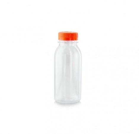 PLASTIC FLES ORANJE DOP 250ML 300ST