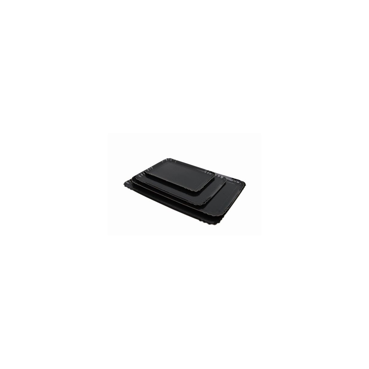 PLATEAU CARTON RECTANGULAIRE NOIR 32X42CM 100 PCES FOST+ INCLUS