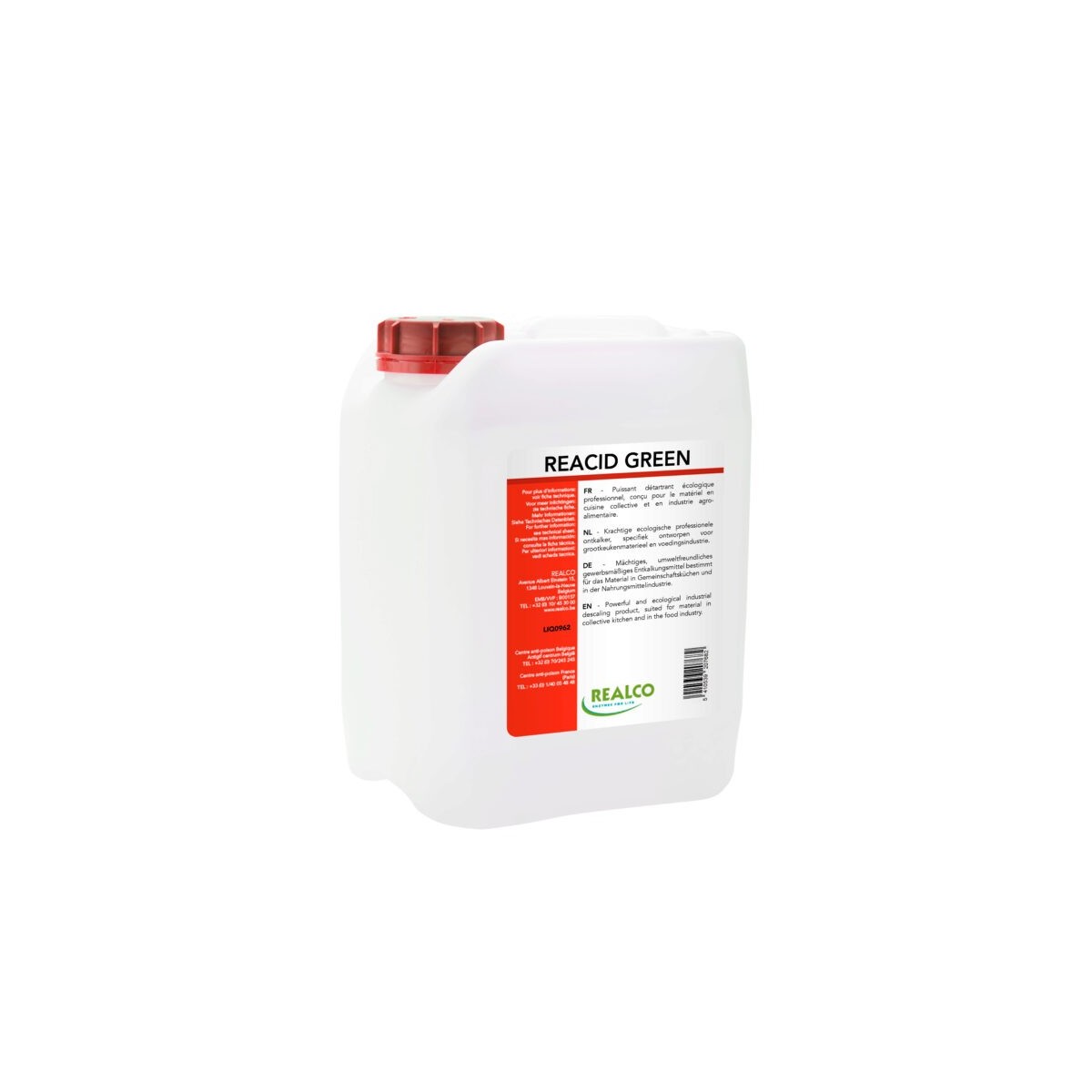 + REALCO LIQ0962 REACID GREEN DETARTRANT 4 X 5L