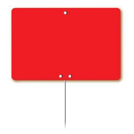 ETIQUETTE FLUO ROUGE 8X6CM PIQUE INOX10 PC 