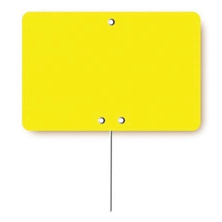 ETIQUETTE FLUO JAUNE 8X6CM PIQUE INOX10 PC 