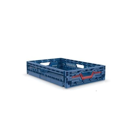 PLOOIBAK EURONORM 60X40X12CM BLAUW GEPERFOREERDVOLUME 23L