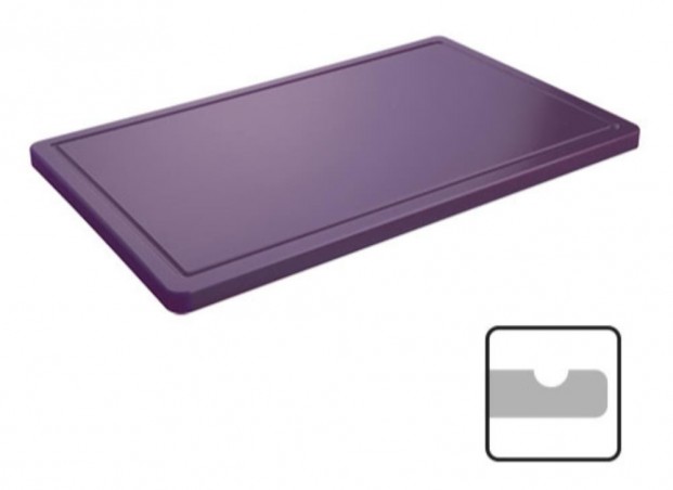 CATERCHEF PLANCHE POLY GN1/1 VIOLET 53X32.5X2CM A/RIGOLE (SPECIAL ALLERGENES)