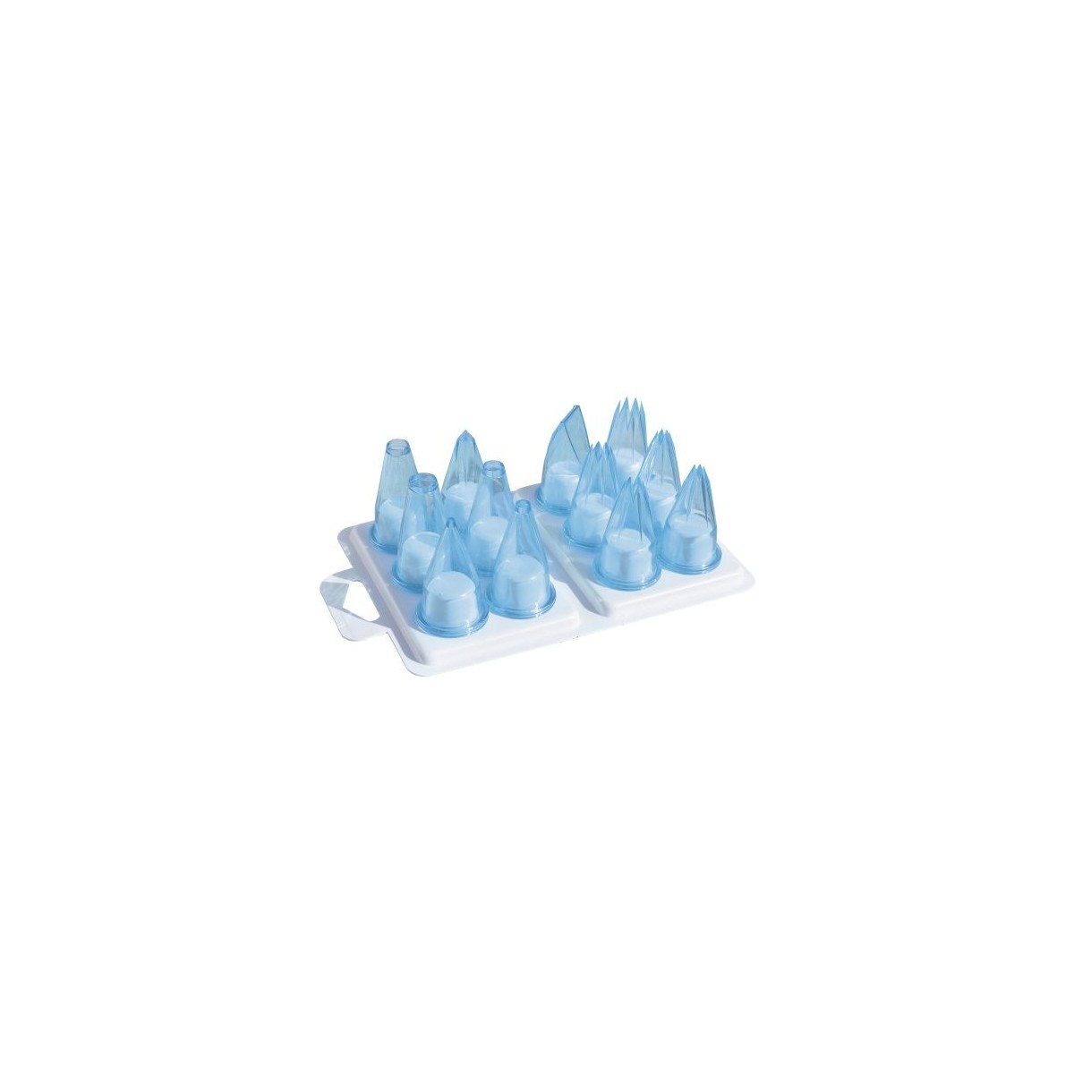 12 PVC SPUITJES BLAUW/BTLEERLINGDOOS