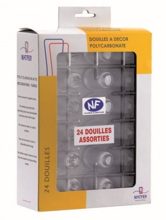 +MATFER BTE 24 DOUILLES POLYCARBONATE PATISSIER