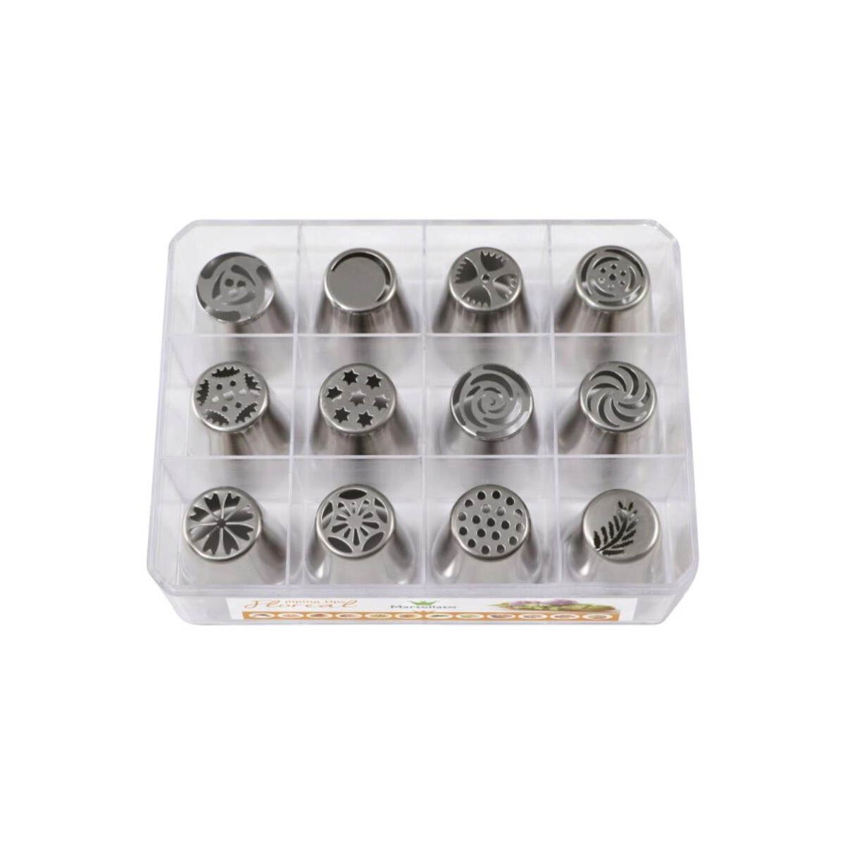 SET 12 DOUILLES INOX ASSORTIES GLACAGE FLORAL