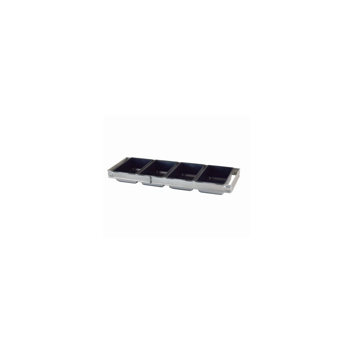 4 VERENIGDE BROODVORMEN 18X12CM H6CM TEFLON VOOR ROTATIEF OVEN INGANG 60CM