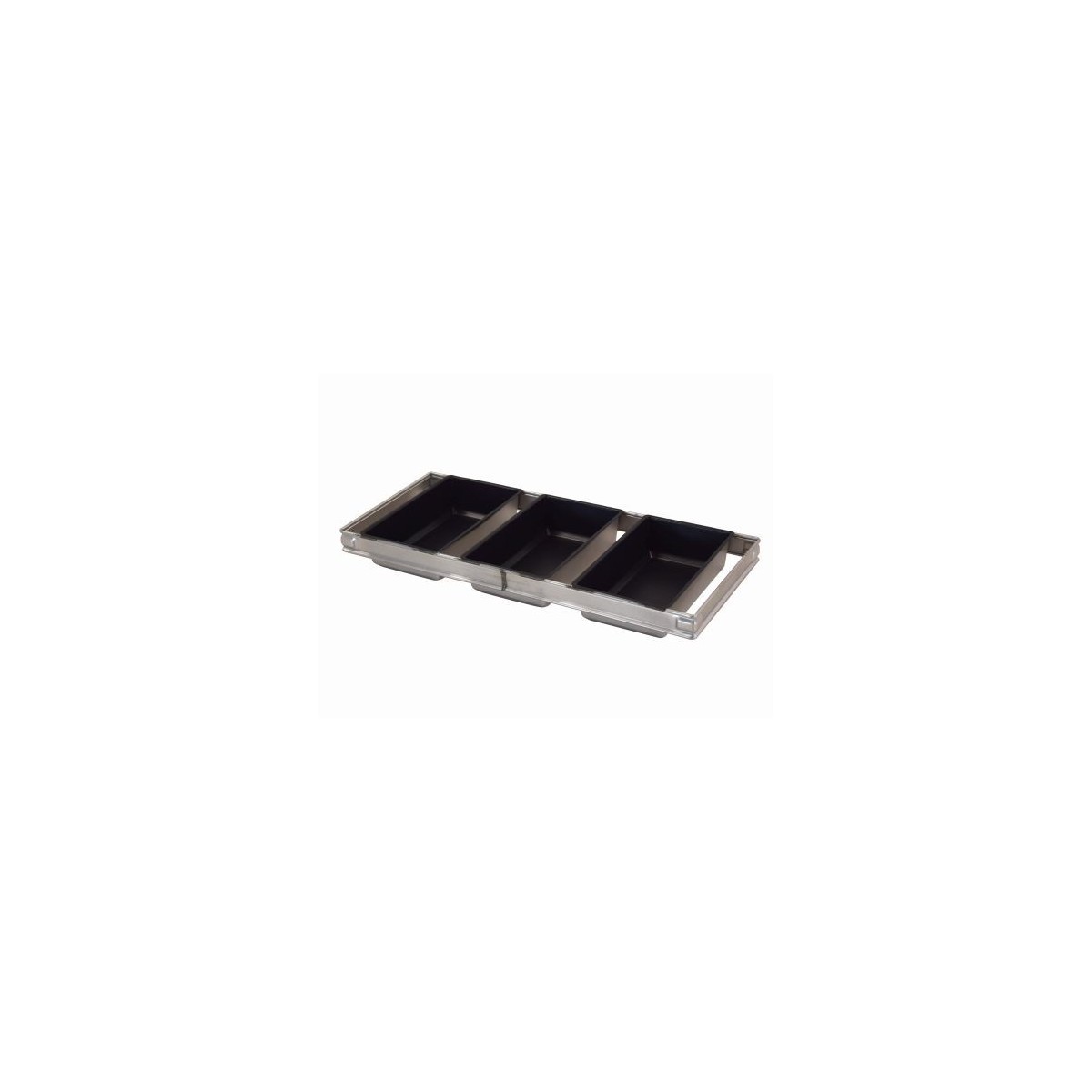 3 VERENIGDE BROODVORMEN 24X14CM H6CM TEFLON VOOR ROTATIEF OVEN INGANG 60CM