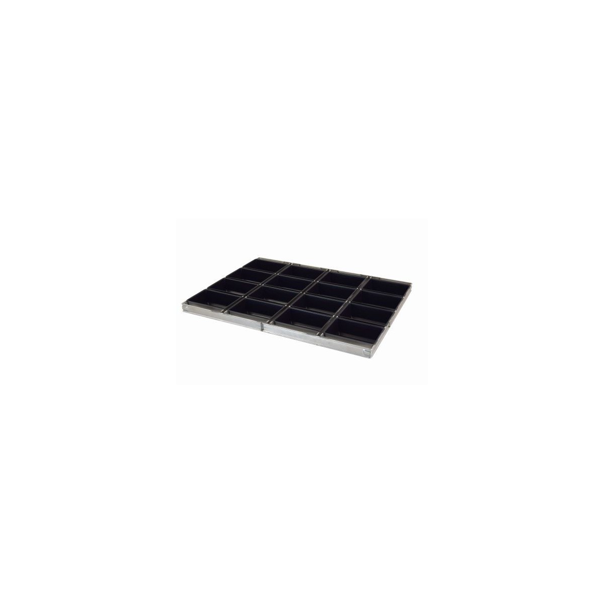 VERBINDEND 16 BROODVORMEN 18X12CM H6CM TEFLON VOOR DRAAIEND OVEN (PLAAT 60X80CM)