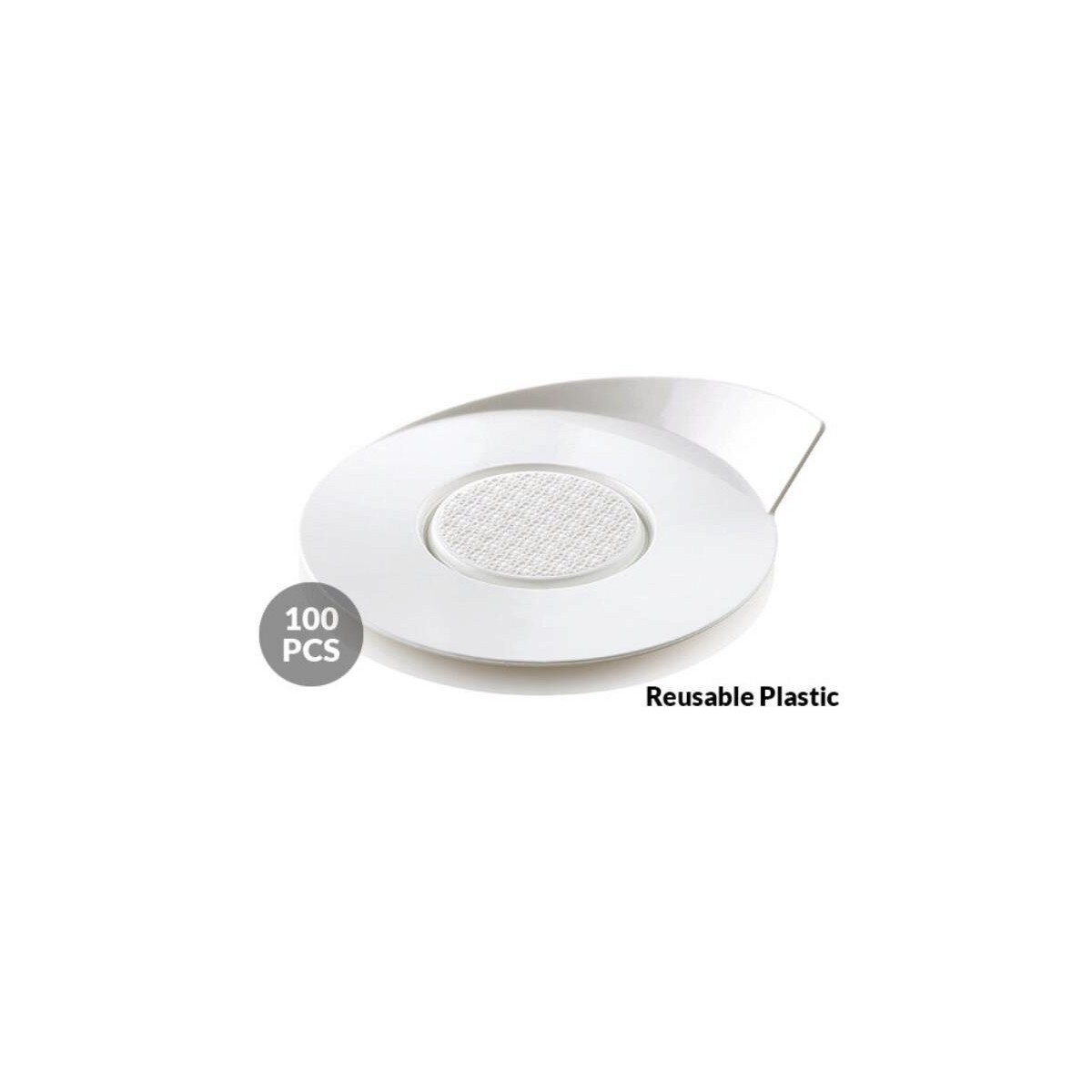 ASSIETTE/PLATEAU BLANC ROND 86MM REUTILISABLE 100PCES