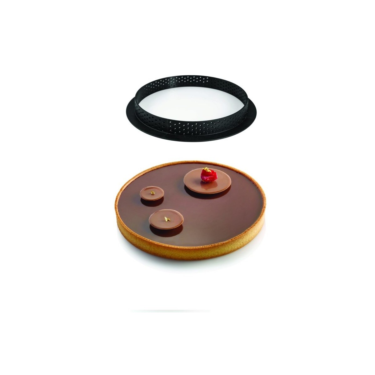 MOULES SILIKOMART TARTE RING DIAM 190 H20MMCERCLES PERFORES 1PC