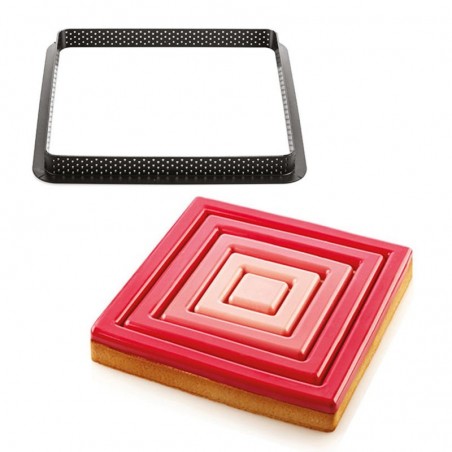 MOULE SILIKOMART TARTE RING SQUARE 200 X 200MMH20MM