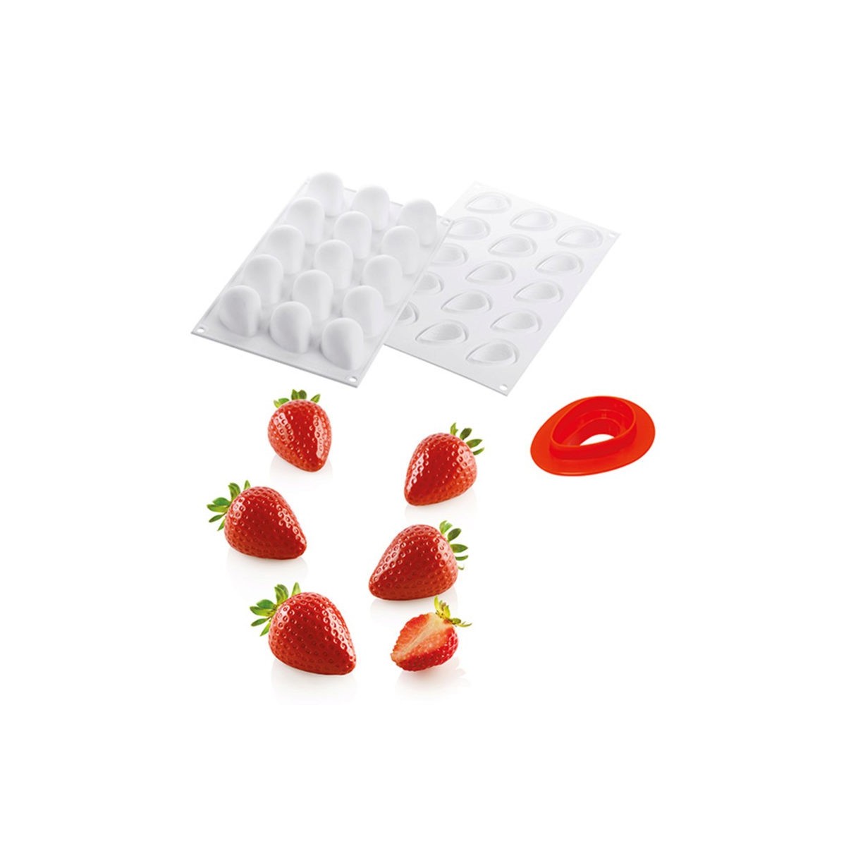 MOULE SILIKOMART FRAGOLA 30 48 X 37MM H 33MM  VOL 30ML