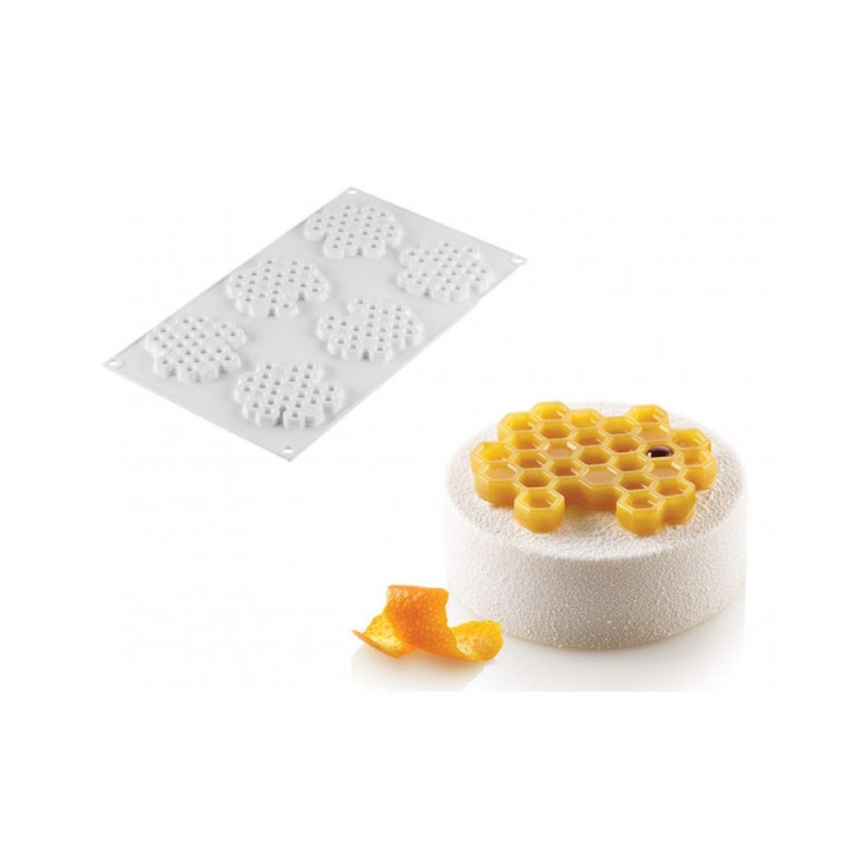 MOULE SILIKOMART MIEL8  NID D'ABEILLE Ø45 H 8MM