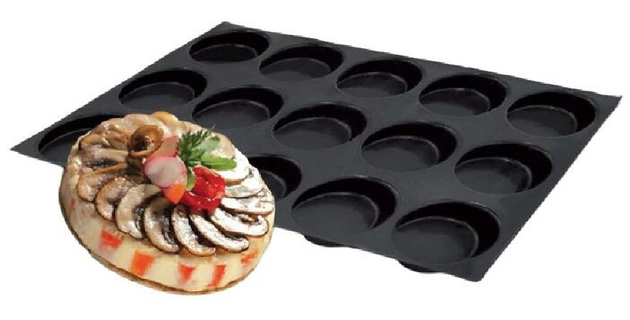 FP-03413 FLEXIPAN® ORIGINE MINI QUICHES 30X20CM 15EMP 29,2X18,8CM Ø4,2CM H1CM 