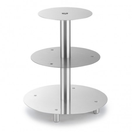 PRESENTOIR ROND A GATEAUX 3 ETAGES EN ALUMINIUM 