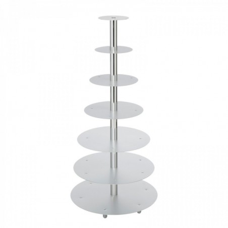 PRESENTOIR ROND A GATEAUX 7 ETAGES EN ALUMINIUM 