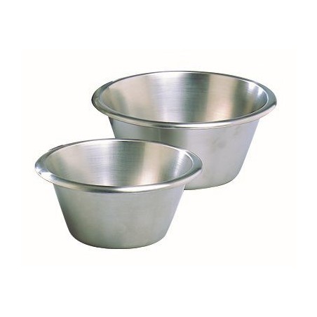 INOX PLAT BODEM PATISSERIE KOM DIAM 22CM 2.5L OPGEROLDE RANDENSTUK