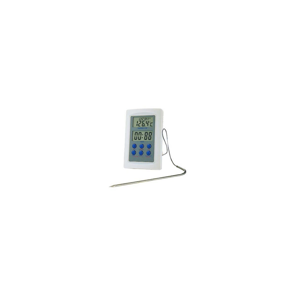 DIGITAAL OVEN THERMOMETER MET INOX PEILLOOD 15CM, TIMER EN ALARM VAN -50° TOT +300° CABEL100CMSTUK