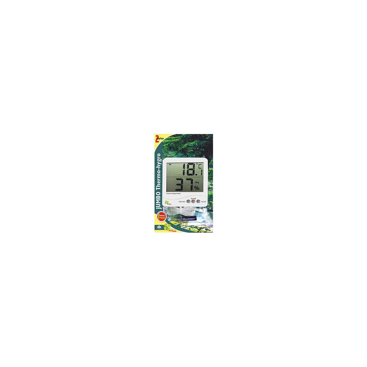 VOCHTMETING DIGITAAL THERMOMETER MET JUMBO DISPLAY MET PEILLOOD VAN -50° TOT 70°/20-99%RHSTUK