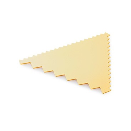 PEIGNE A DECORER EN TRIANGLE CANNELE DES 3COTES EN PLASTIQUE COULEUR IVOIRE 9.3X8.3CM