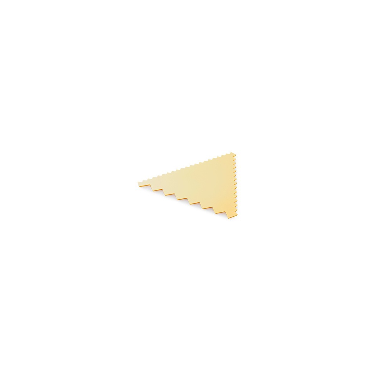 PEIGNE A DECORER EN TRIANGLE CANNELE DES 3COTES EN PLASTIQUE COULEUR IVOIRE 9.3X8.3CM