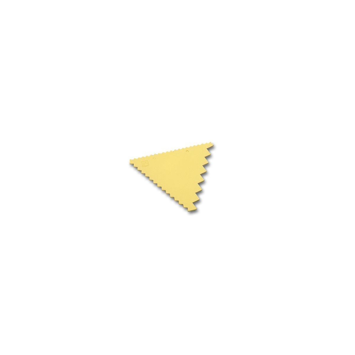 PEIGNE A DECORER EN TRIANGLE CANNELE DES 3COTES EN PLASTIQUE COULEUR IVOIRE 9.3X8.3CM