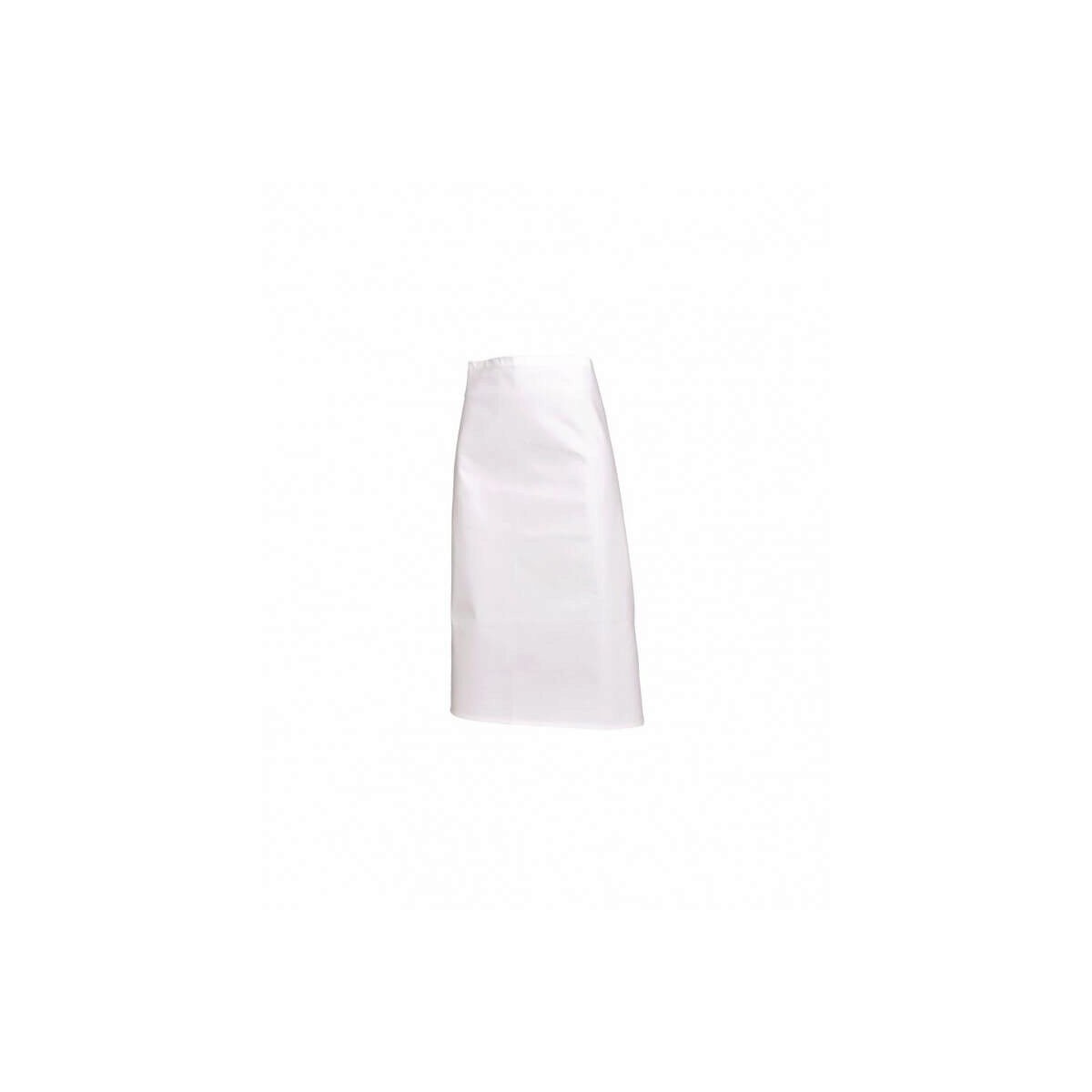 SNV TABLIER CHEF LONG BLANC SANS POCHE 100X90CM 100% COTTON