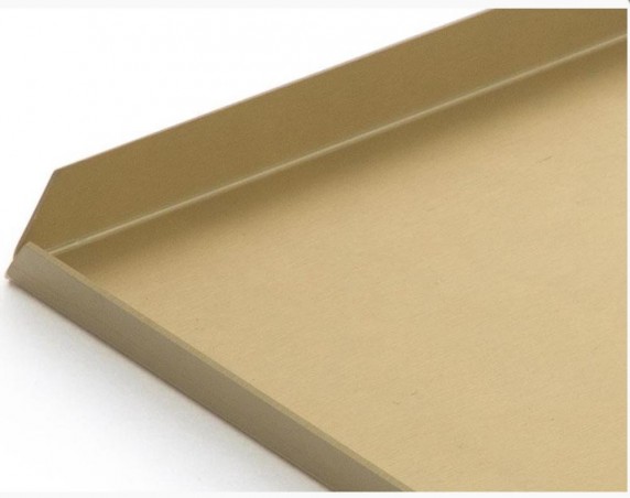 GOLD ALUMINUM TRAY 40X25XH1CM RIGHT ANGLE CUT