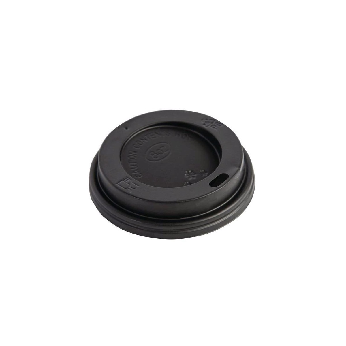 COUVERCLE NOIR GOBELET A CAFE PLAT POUR 4OZ 100 PCES