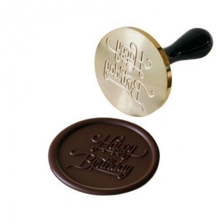 CHOCOLATE STAMP HAPPY BIRTHDAY  Ø 3CM