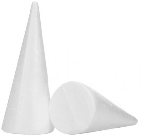 CONE EN POLYSTYRENE DIAM 20CM HT 30CM