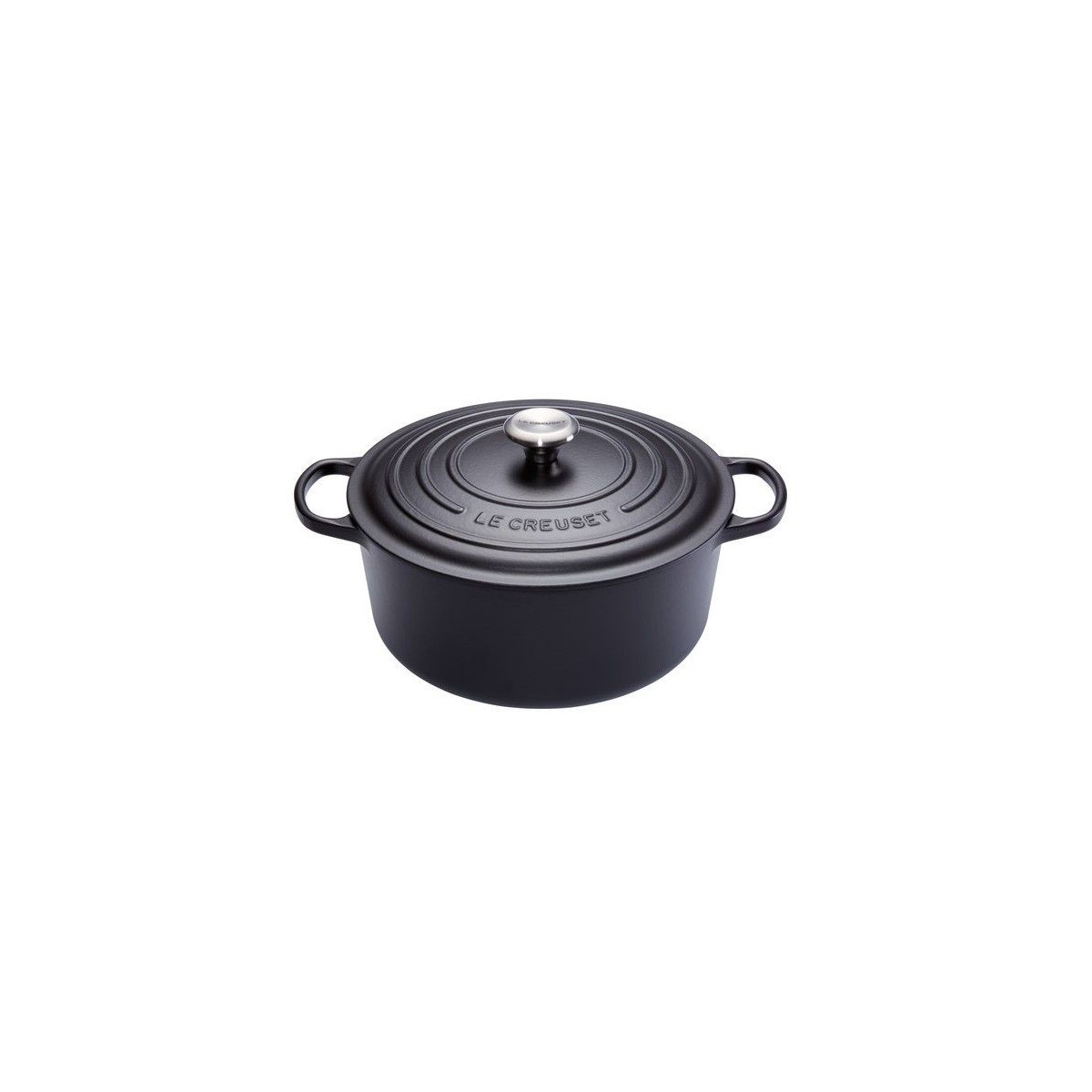 LE CREUSET RONDE COCOTTE 24CM ZWART 4.2L 4/6P HANDTEKENINGSTUK