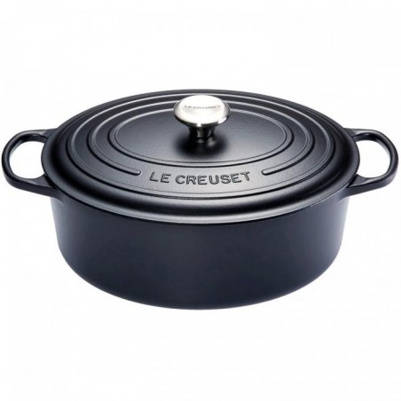 LE CREUSET OVAAL COCOTTE 33CM ZWART 7.5L 8P HANDTEKENINGSTUK