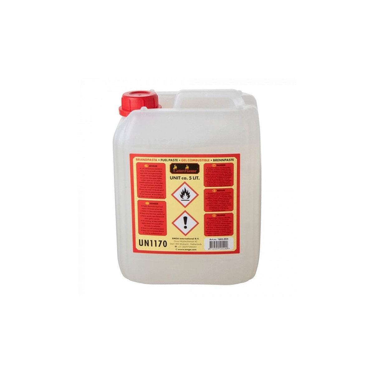 CATERFLAMME GEL COMBUSTIBLE EN BIDON 5L / 4 KG 