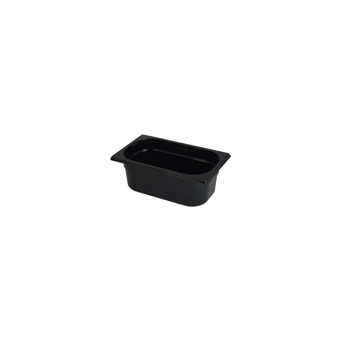 GN1/4 BLACK POLYPROPYLENE BIN 2.4L H10CM HACCP -40+80° GASTROPLUS