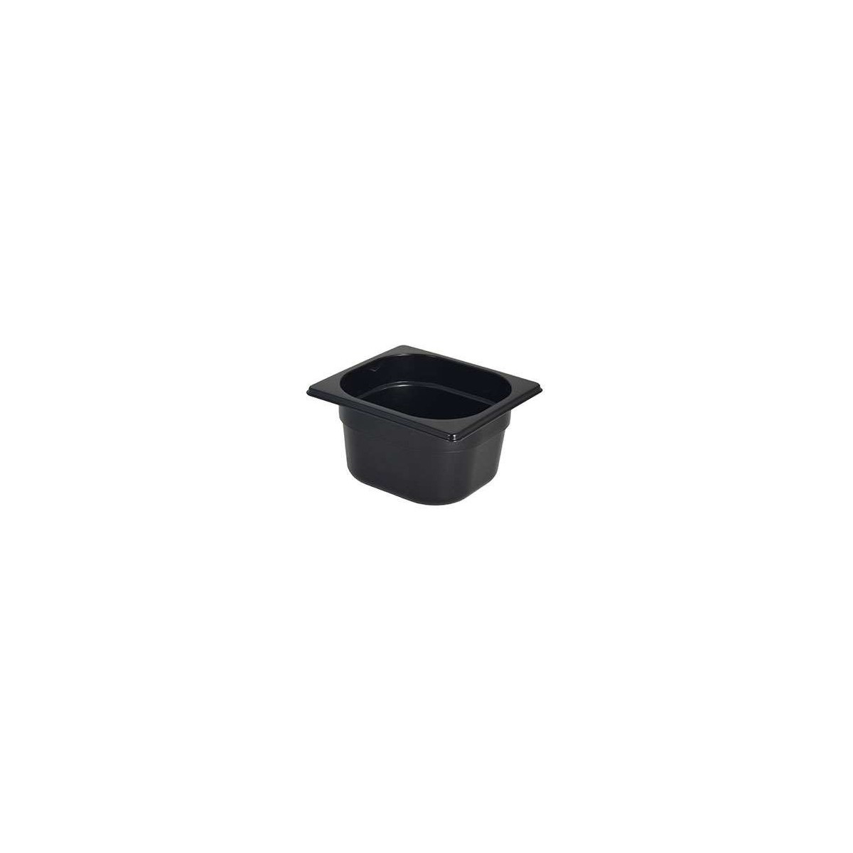 GN1/6 BLACK POLYPROPYLENE BIN 1.6L H10CM HACCP -40+80° GASTROPLUS