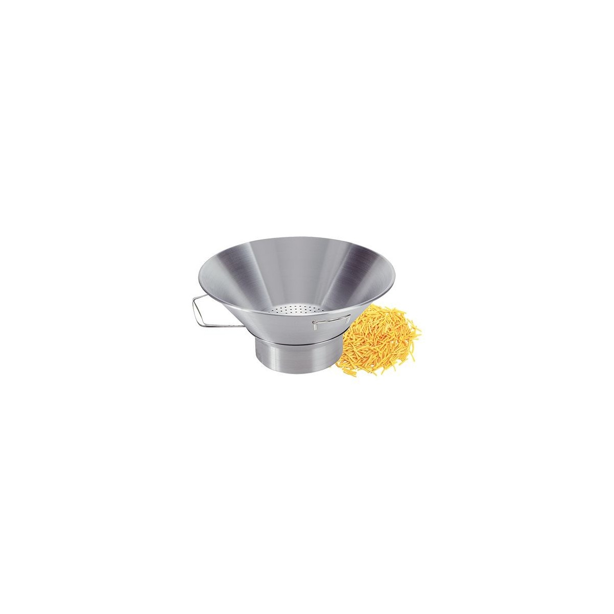 EGOUTTOIR FRITES 41CM INOX A/RAMASSE GRAISSE AMOV.