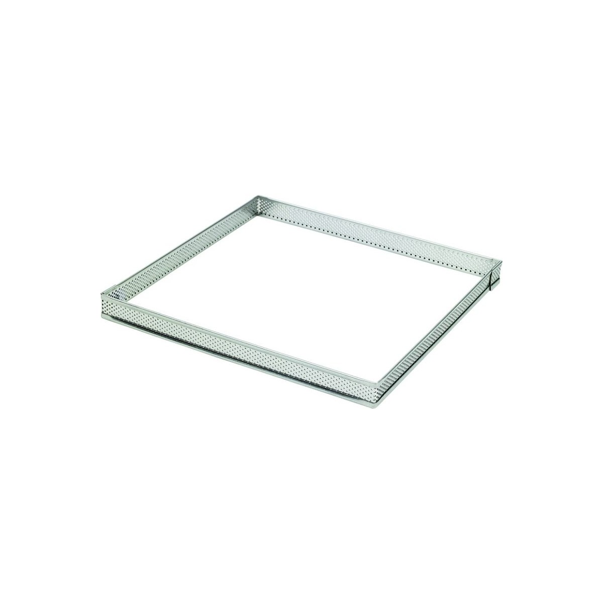 VIERKANT INOX GEPERFOREERD DIAM 14 X 14CM H 2CM