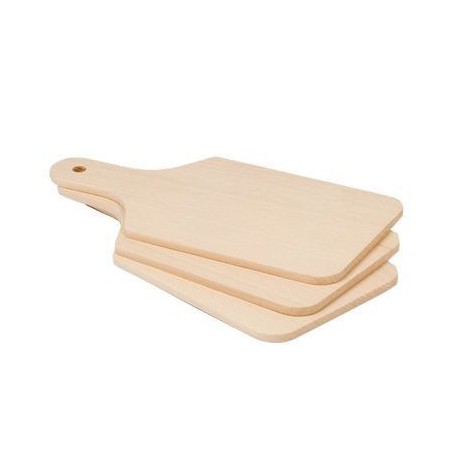 SET DE 3 PLANCHES TARTINIERES HETRE 28X14CM A/POIGNEE