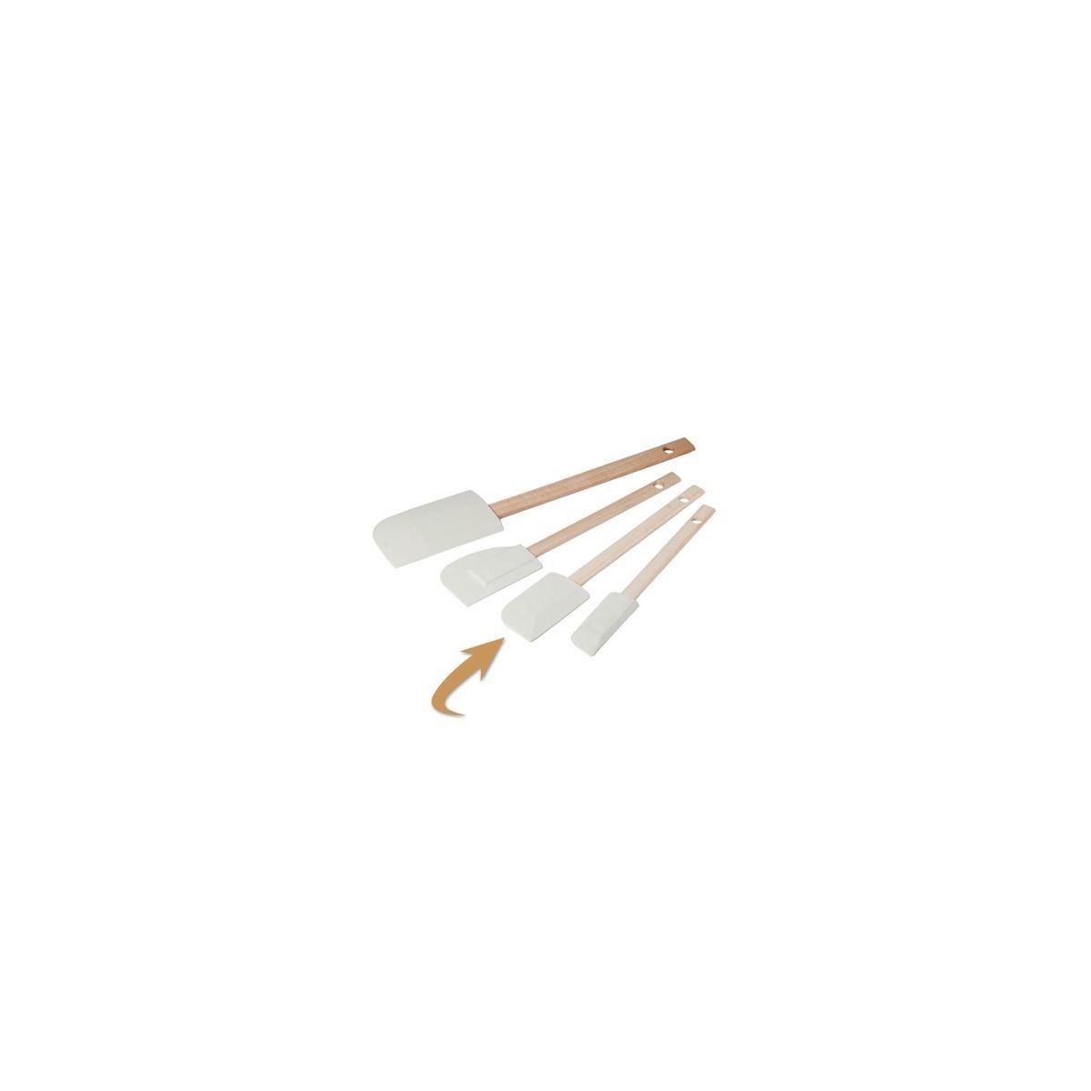 SPATULE MARYSE CAOUTCHOUC 24X3.2CM MANCHE BOIS ETROITE VIDE BOUTEILLES