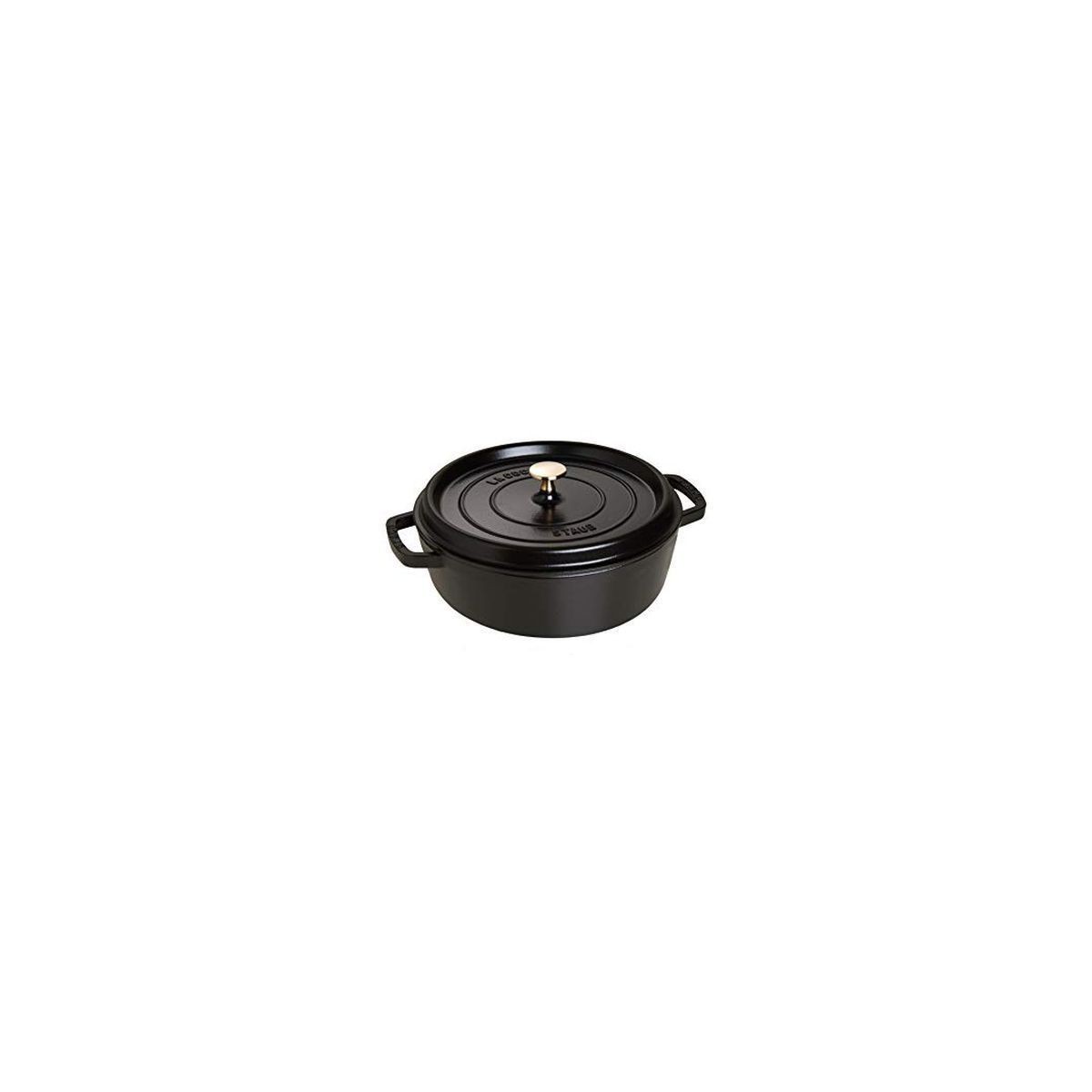 STAUB COCOTTE BASSE RONDE NOIRE 26CM