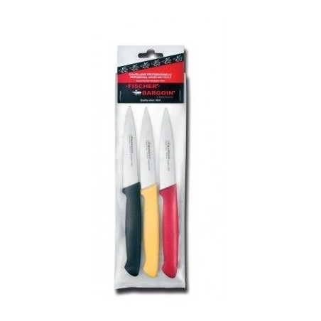 FISCHER "CREATIVE CHEF" SET 3 COUTEAUX OFFICE 1OCM3 COLORIS